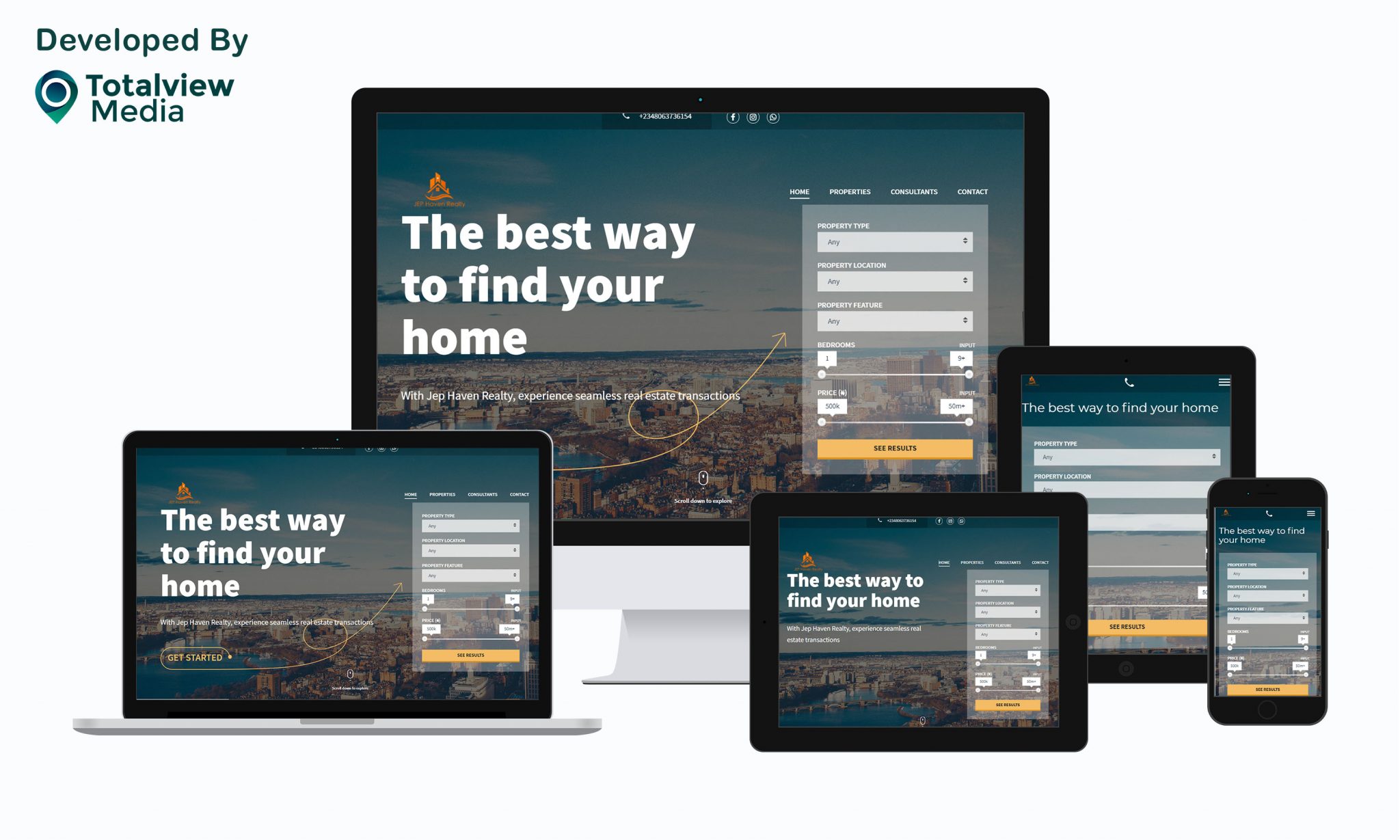 real estate website by totalview media